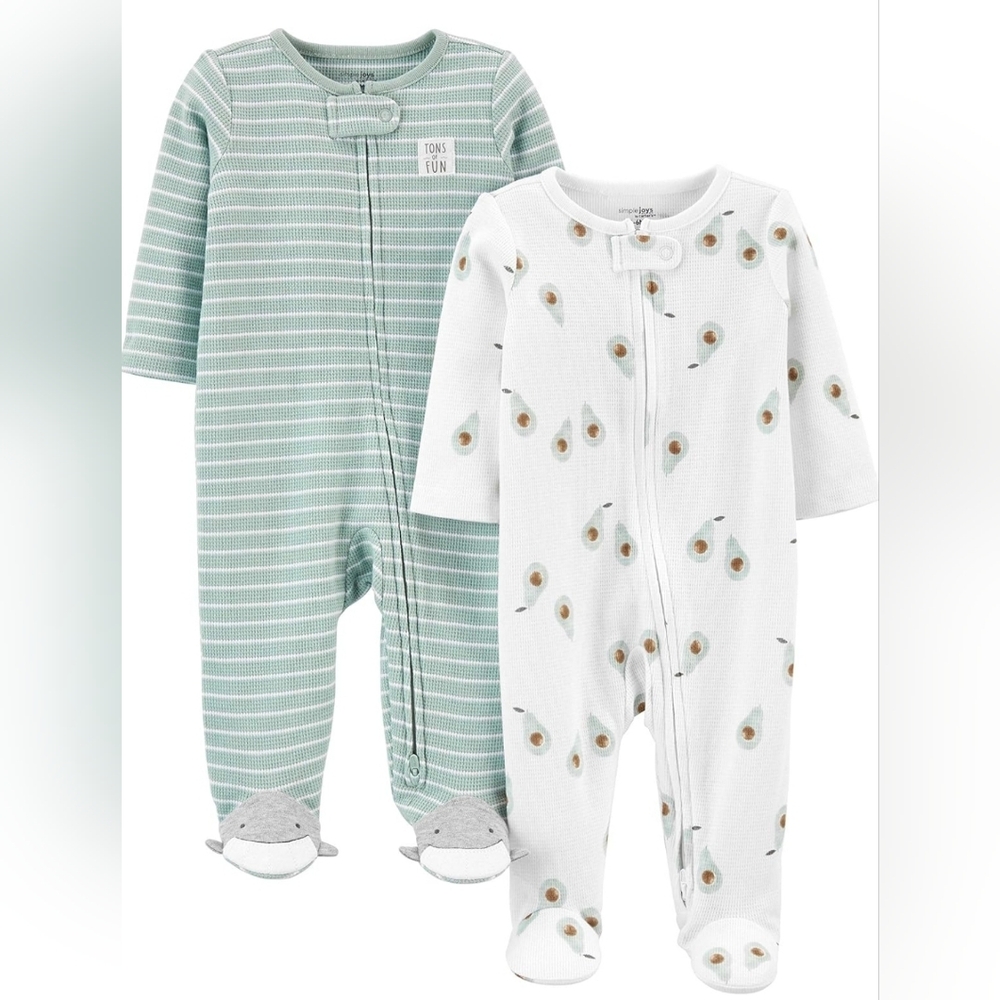 Simple JOYS By Carter's NB Onsie Sage Green Stripe